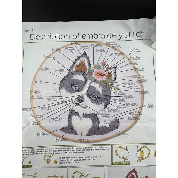 New Dog Embroidery Kit - Husky - No. 817 - Picture 2 of 3